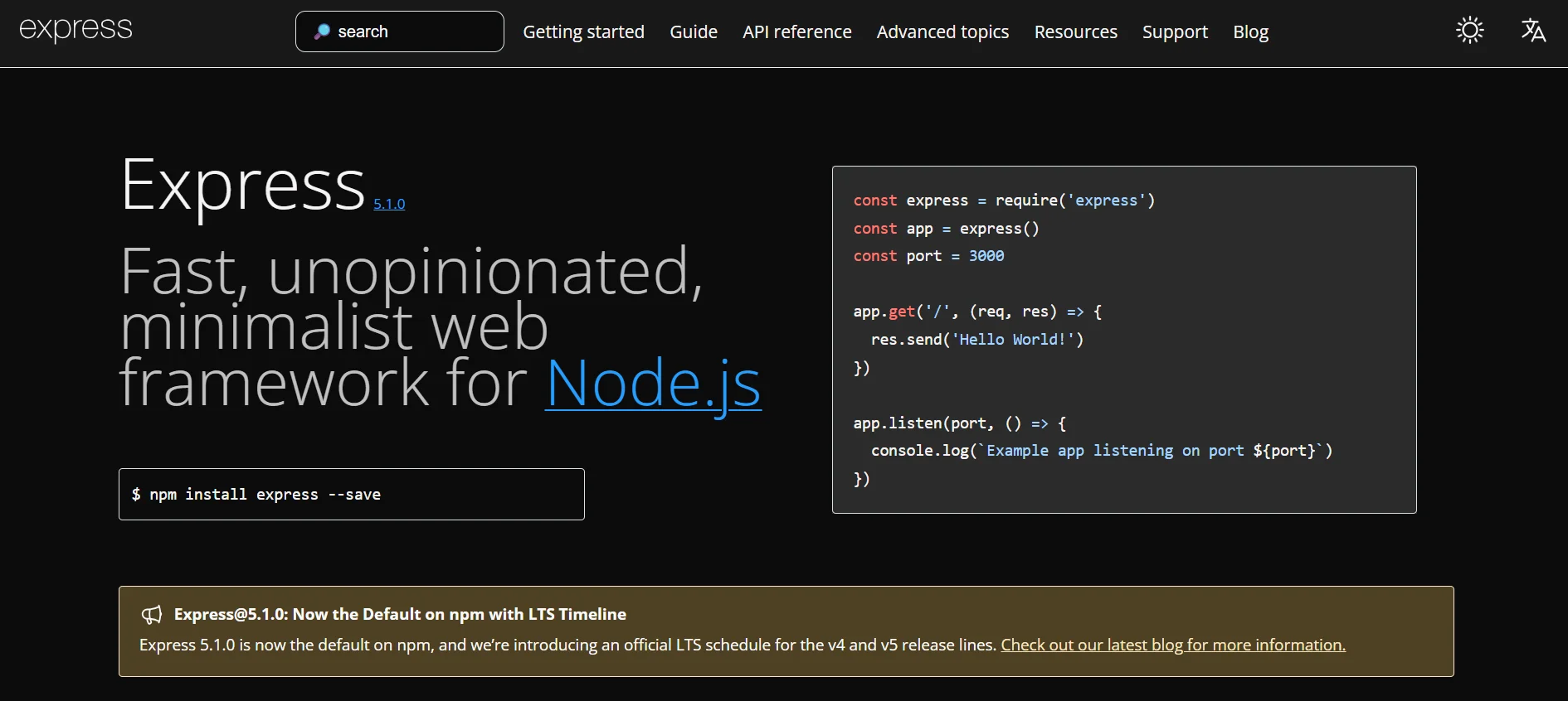 Node.js with Express (Backend JavaScript)